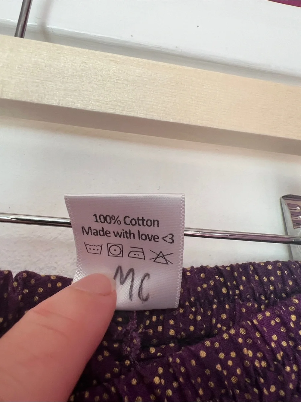 Hand Crafted Purple Polka Dot Girls Skirt